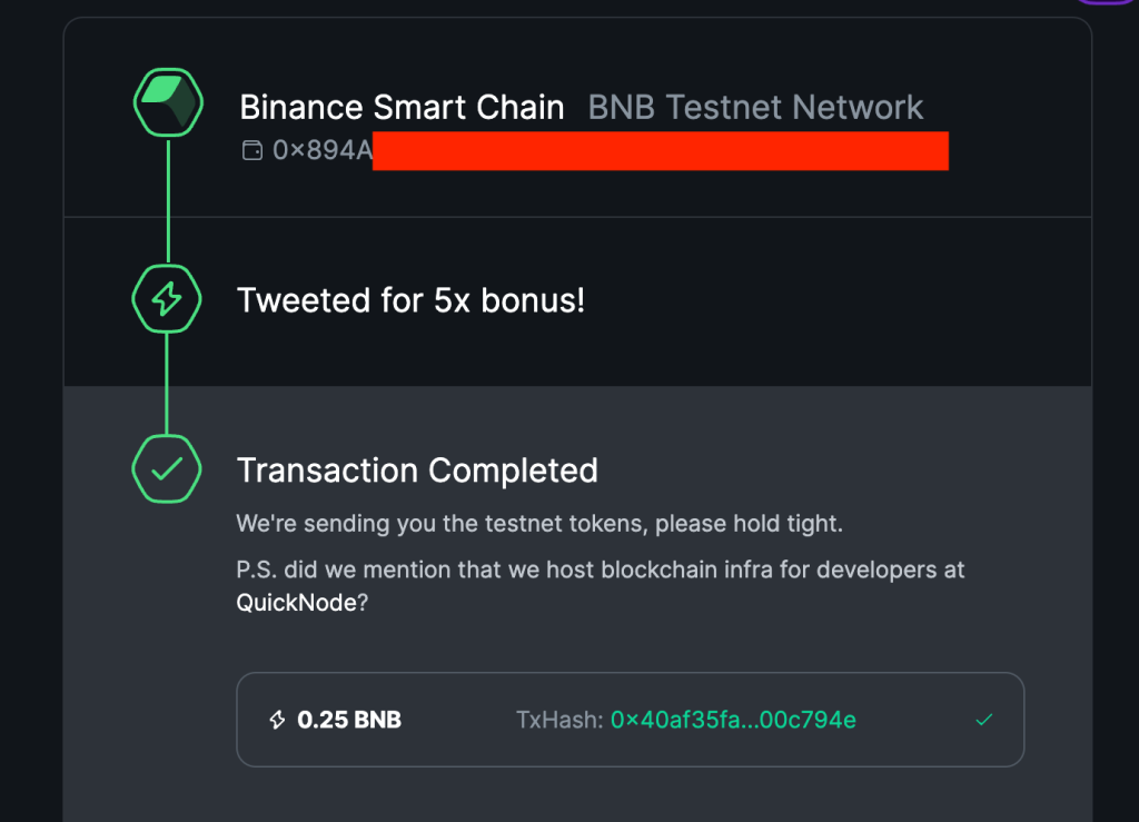 BNB testnet